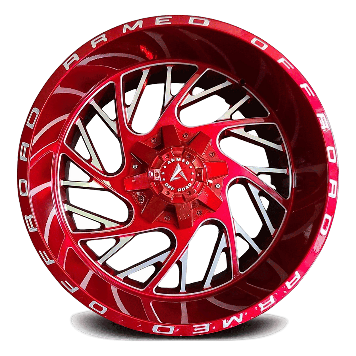 ARMED OFF-ROAD CARNAGE 125.1 20x12 8x165.1|Blank -44 CANDY RED + MILLING & ARMED WRITING