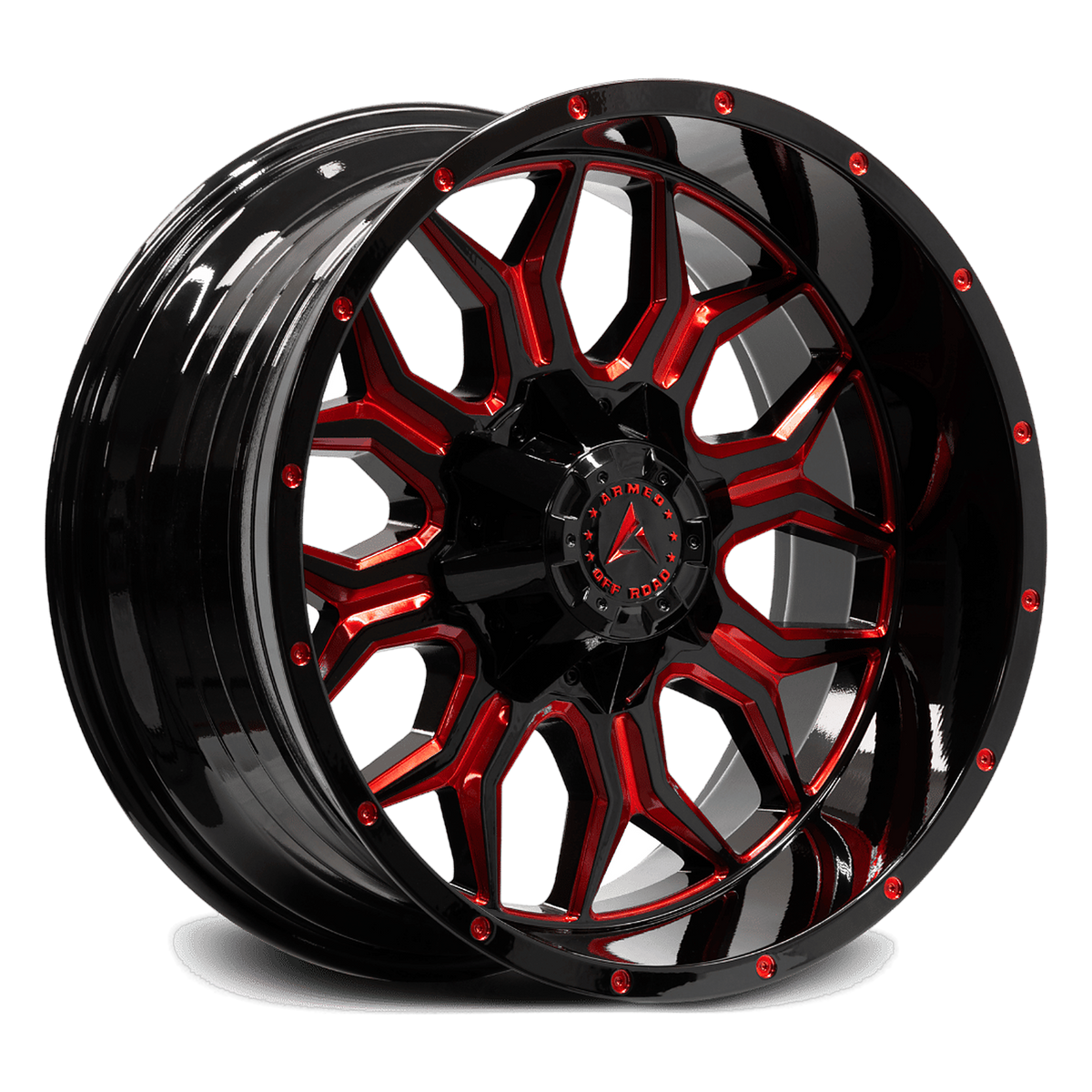 ARMED OFF-ROAD INFANTRY 87.1 18x9 Blank 12 GLOSS BLACK RED MILLED