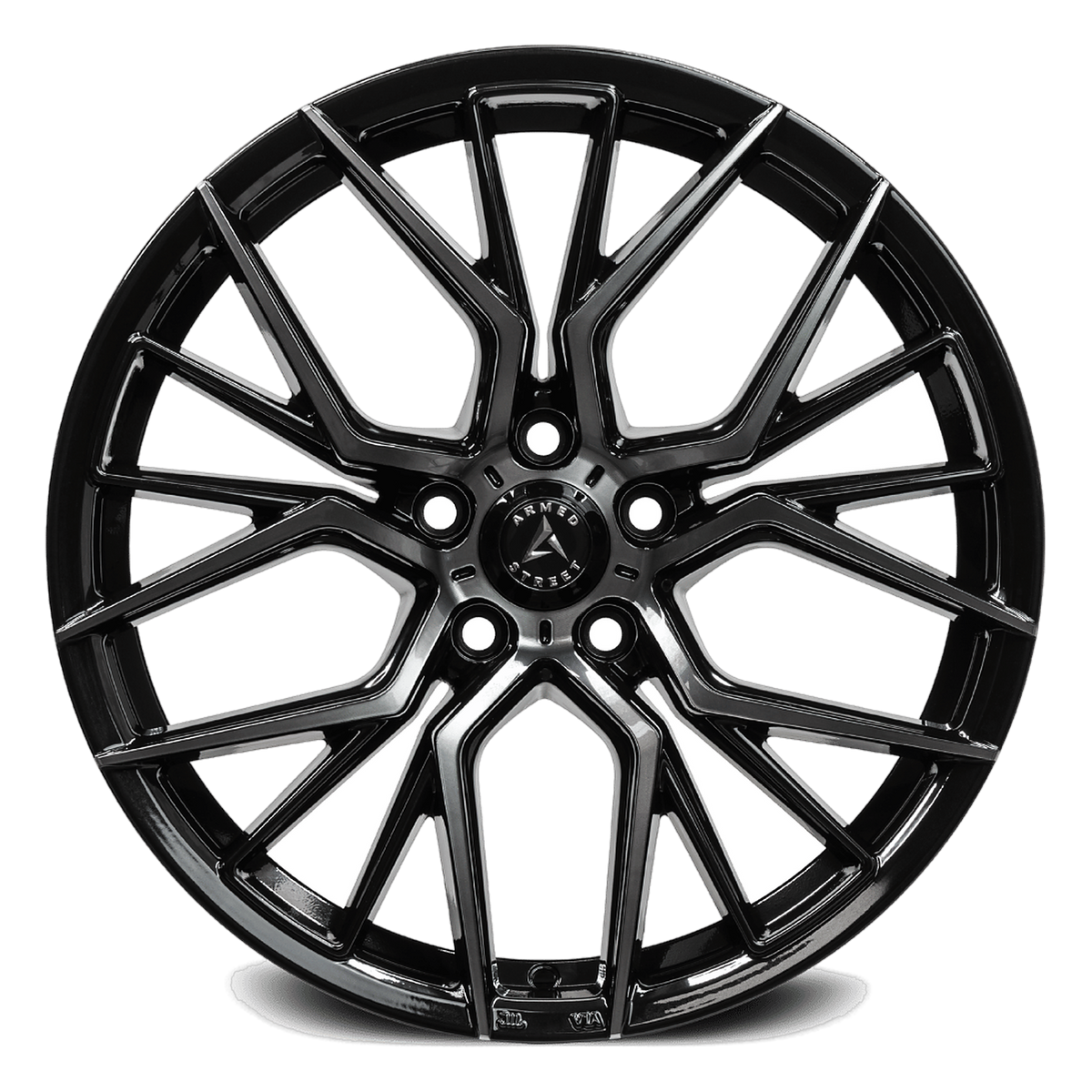 ARMED STREET TACTICAL 74.1 17x7.5 5x112|5x114.3 30 GLOSS BLACK MACHINED + BLACK CLEAR COAT