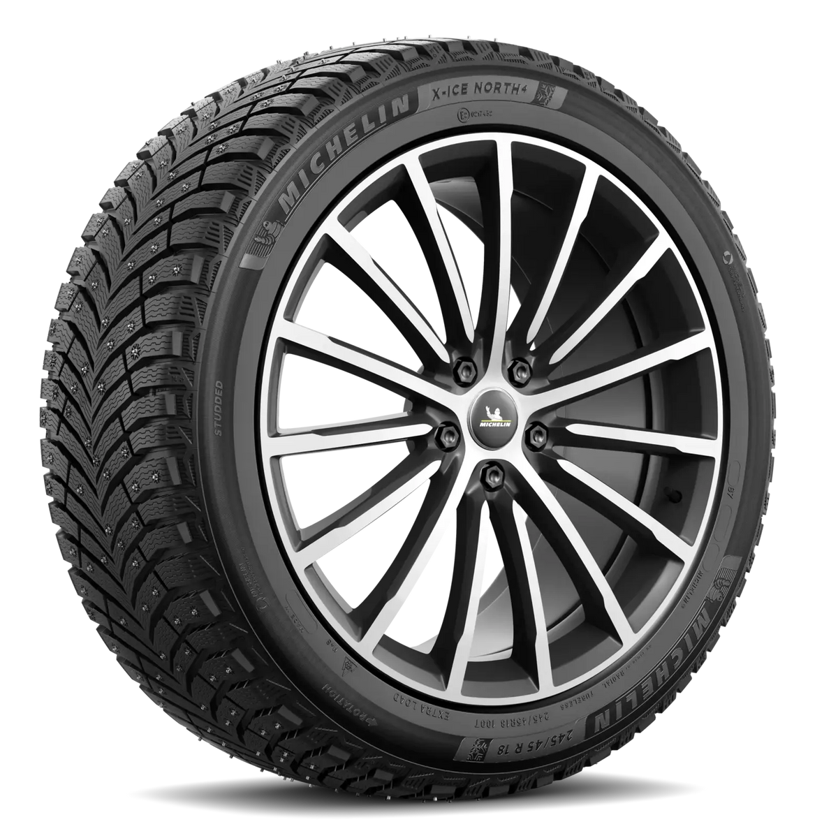 215/70R16 100T MICHELIN X-ICE NORTH 4 STUDDED BW - Winter-Studdable Tire