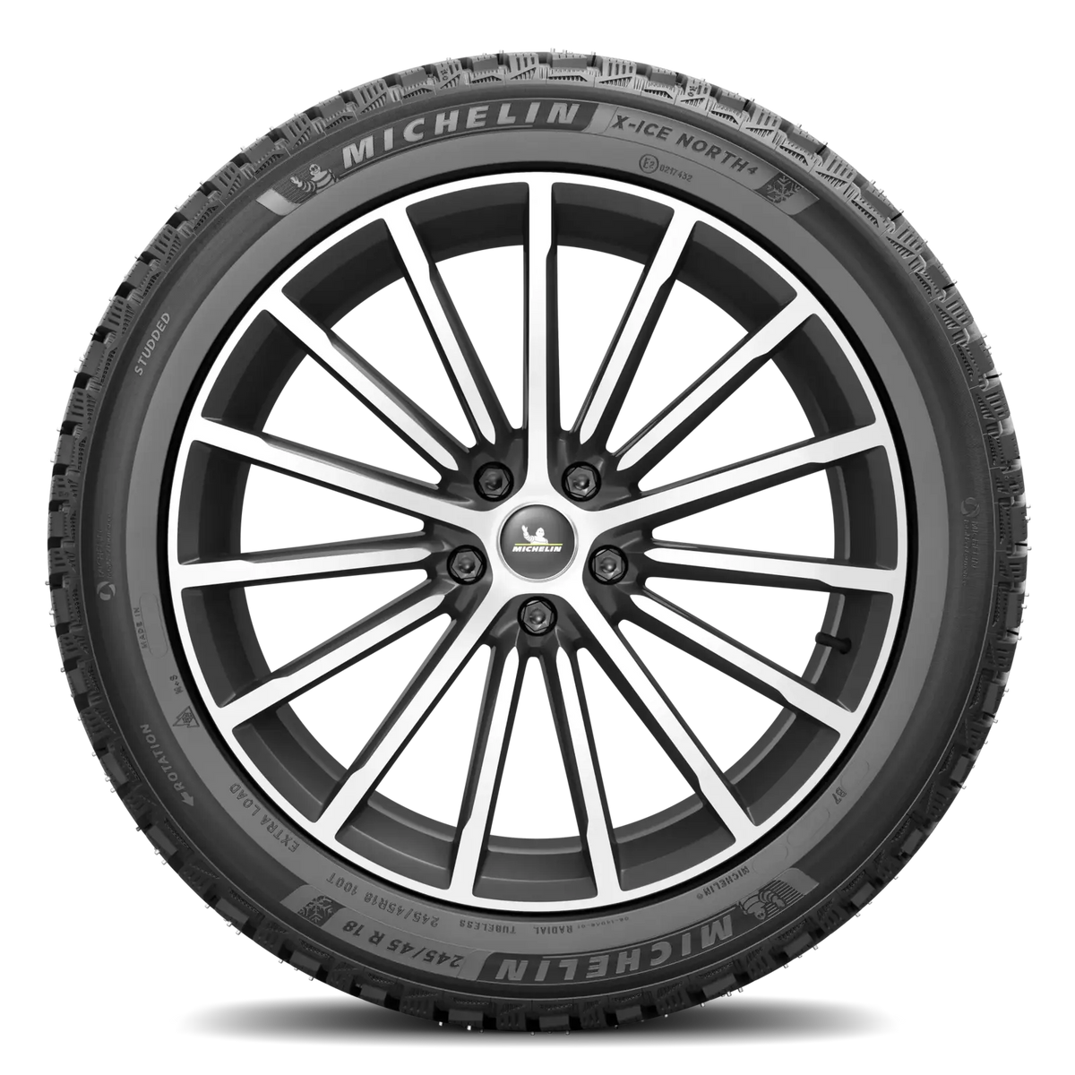 215/70R16 100T MICHELIN X-ICE NORTH 4 STUDDED BW - Winter-Studdable Tire