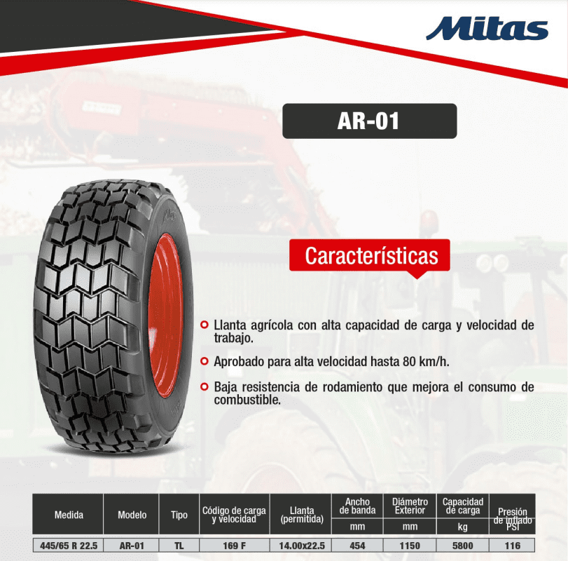 385/65R22.5 MITAS AR-01 TL - Tire