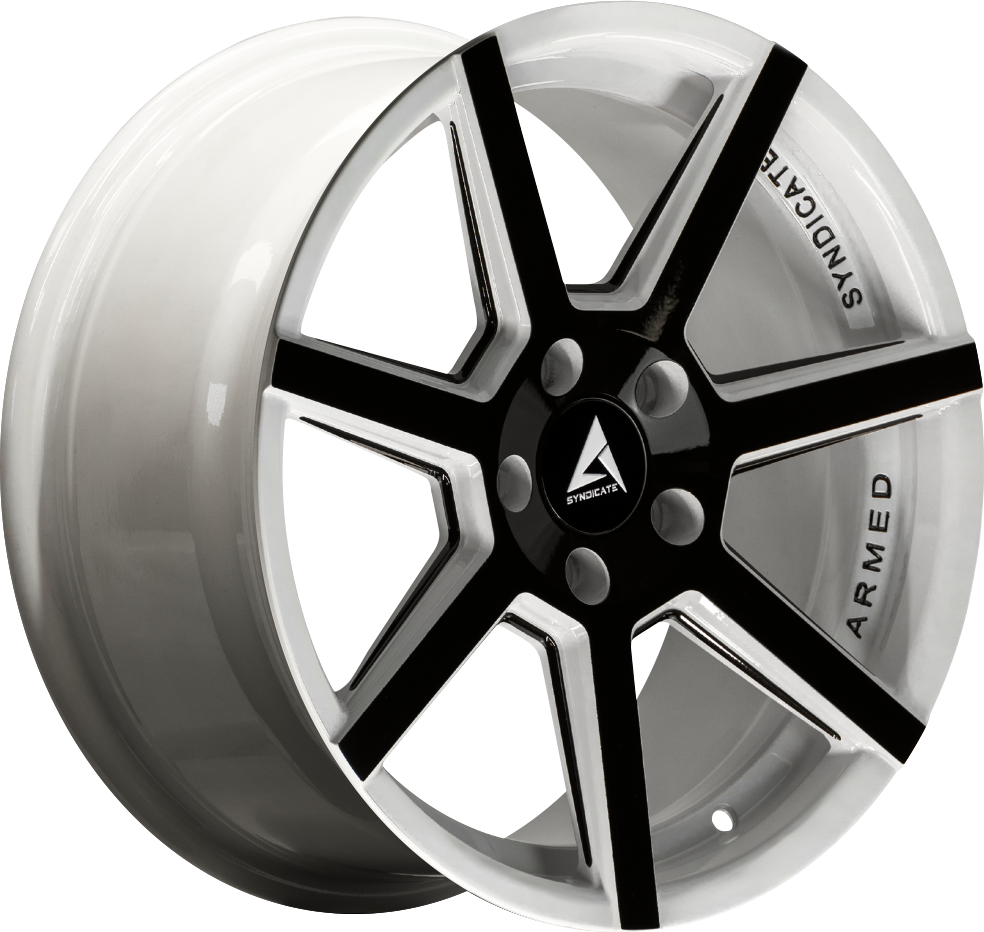 ARMED SYNDICATE ASSASSIN 74.1 19x8.5 5x112|5x114.3 32 WHITE MACHINED + MILLED + BLACK