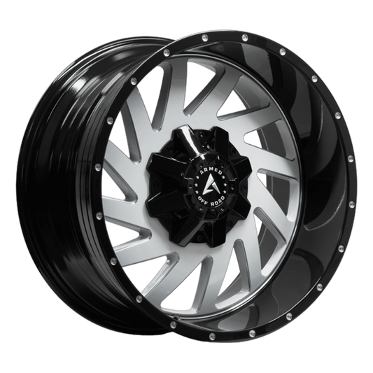 ARMED OFF-ROAD AGGRESSOR 125.1 20x10 8x165.1|Blank -24 GLOSS WHITE MILLED BLACK LIP
