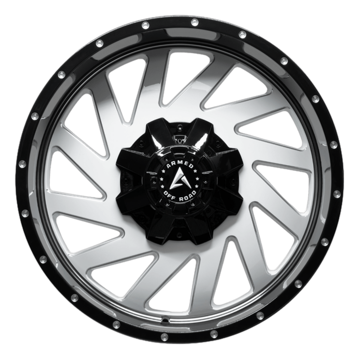 ARMED OFF-ROAD AGGRESSOR 125.1 20x10 8x165.1|8x180 -24 GLOSS WHITE MILLED BLACK LIP