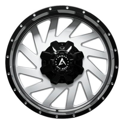 Armed Aggressor Gloss White Milled Black Lip face view