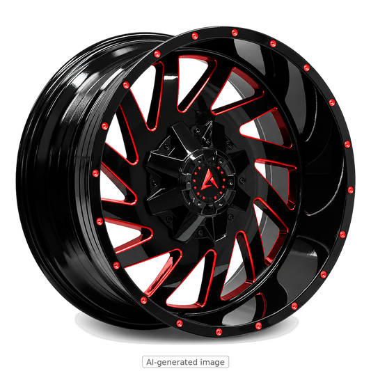 ARMED OFF-ROAD AGGRESSOR 125.2 20x12 8x180 -44 GLOSS BLACK RED MILLING