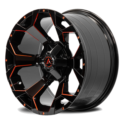 Armed Bomber Gloss Black Red Milled angled view