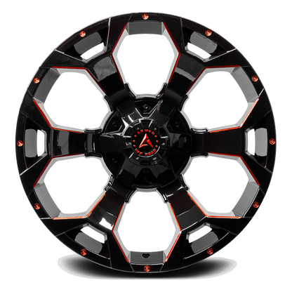 Armed Bomber Gloss Black Red Milled face view