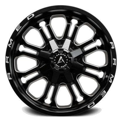 Armed Cannon Matte Black Milled + Armed face view