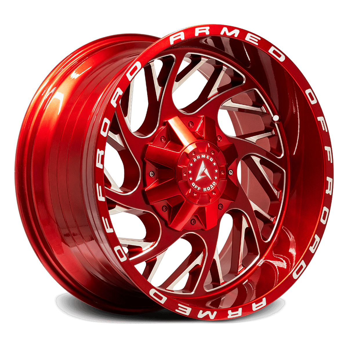 ARMED OFF-ROAD CARNAGE 125.1 20x12 8x165.1|Blank -44 CANDY RED + MILLING & ARMED WRITING
