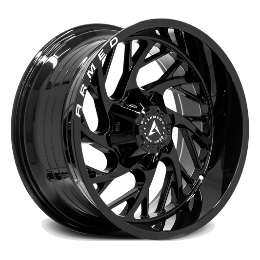 ARMED OFF-ROAD CARNAGE 108.1 22x12 6x135|6x139.7 -44 GLOSS BLACK + ARMED MILLING