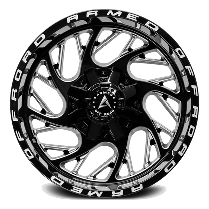 Armed Carnage Gloss Black Milled Armed face view