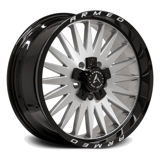 ARMED OFF-ROAD HOSTILE 108.1 18x9 6x135|6x139.7 12 GLOSS SILVER BRUSHED FACE/BLACK LIP + ARMED
