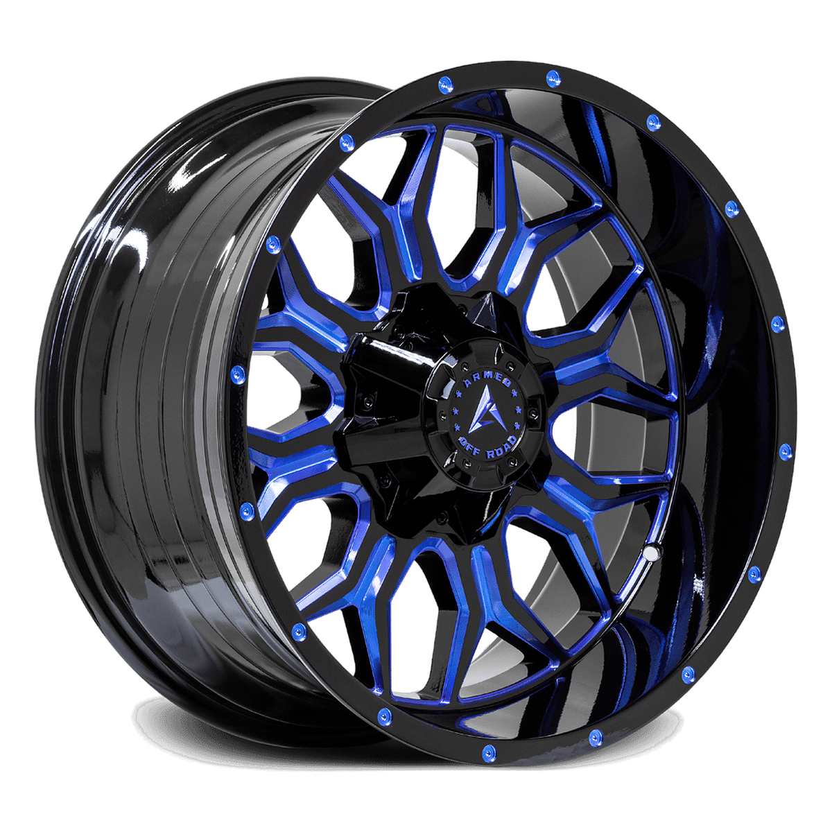ARMED OFF-ROAD INFANTRY 87.1 20x9 Blank 12 GLOSS BLACK BLUE MILLED