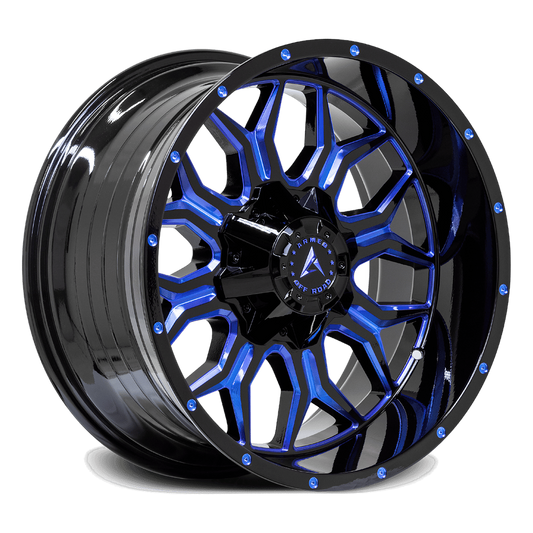 ARMED OFF-ROAD INFANTRY 110.1 20x12 5x139.7|5x150 -44 GLOSS BLACK BLUE MILLED