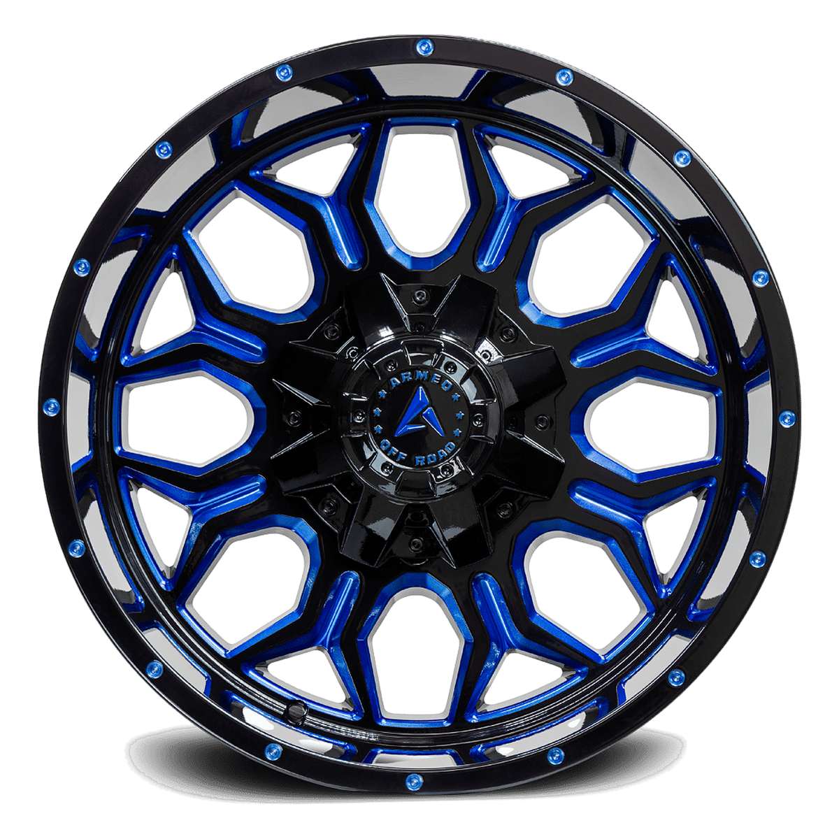 ARMED OFF-ROAD INFANTRY 87.1 20x9 Blank 12 GLOSS BLACK BLUE MILLED