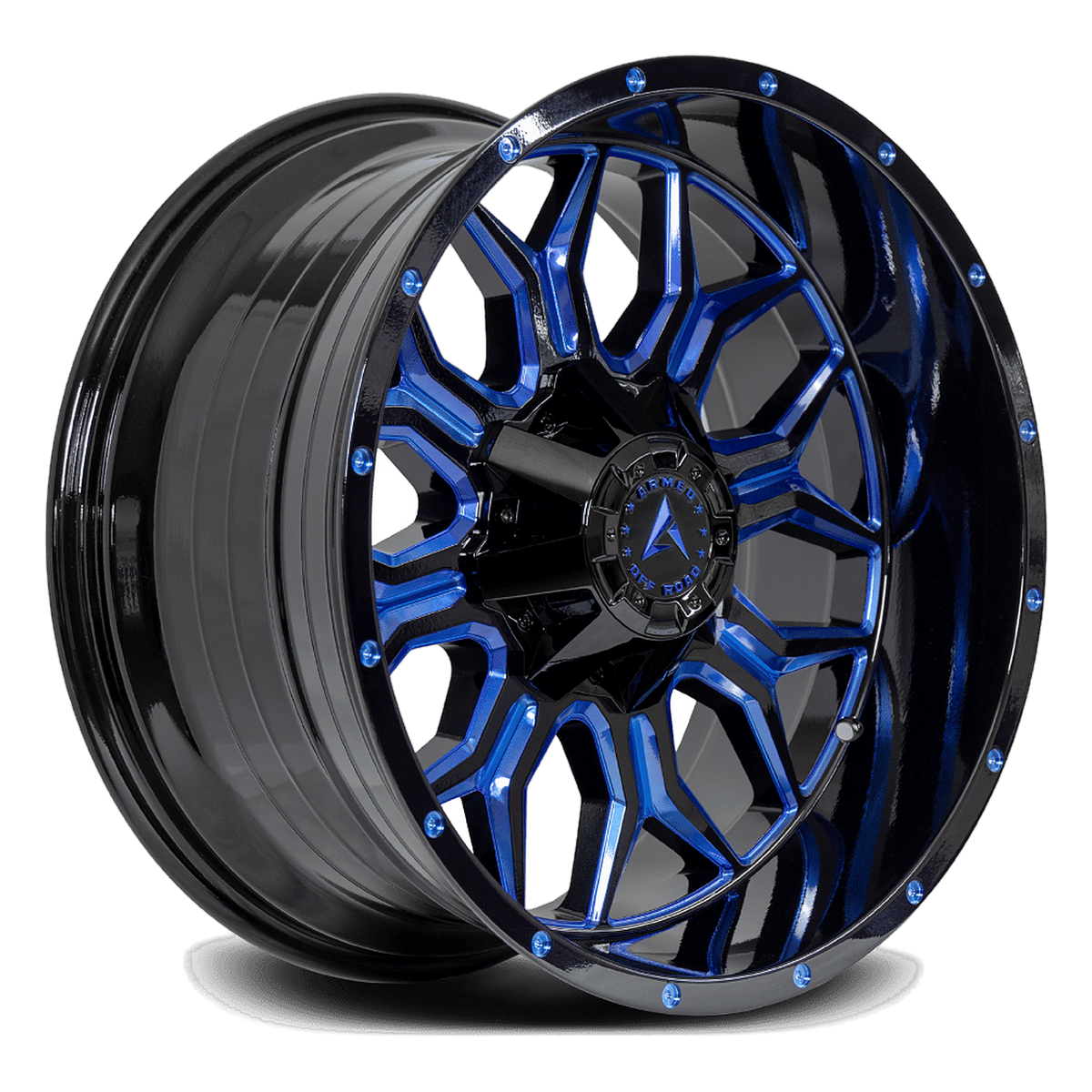 ARMED OFF-ROAD INFANTRY 87.1 20x9 Blank 12 GLOSS BLACK BLUE MILLED