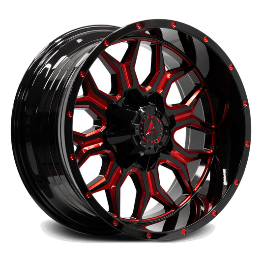 ARMED OFF-ROAD INFANTRY 125.1 18x9 8x165.1|8x180 12 GLOSS BLACK RED MILLED
