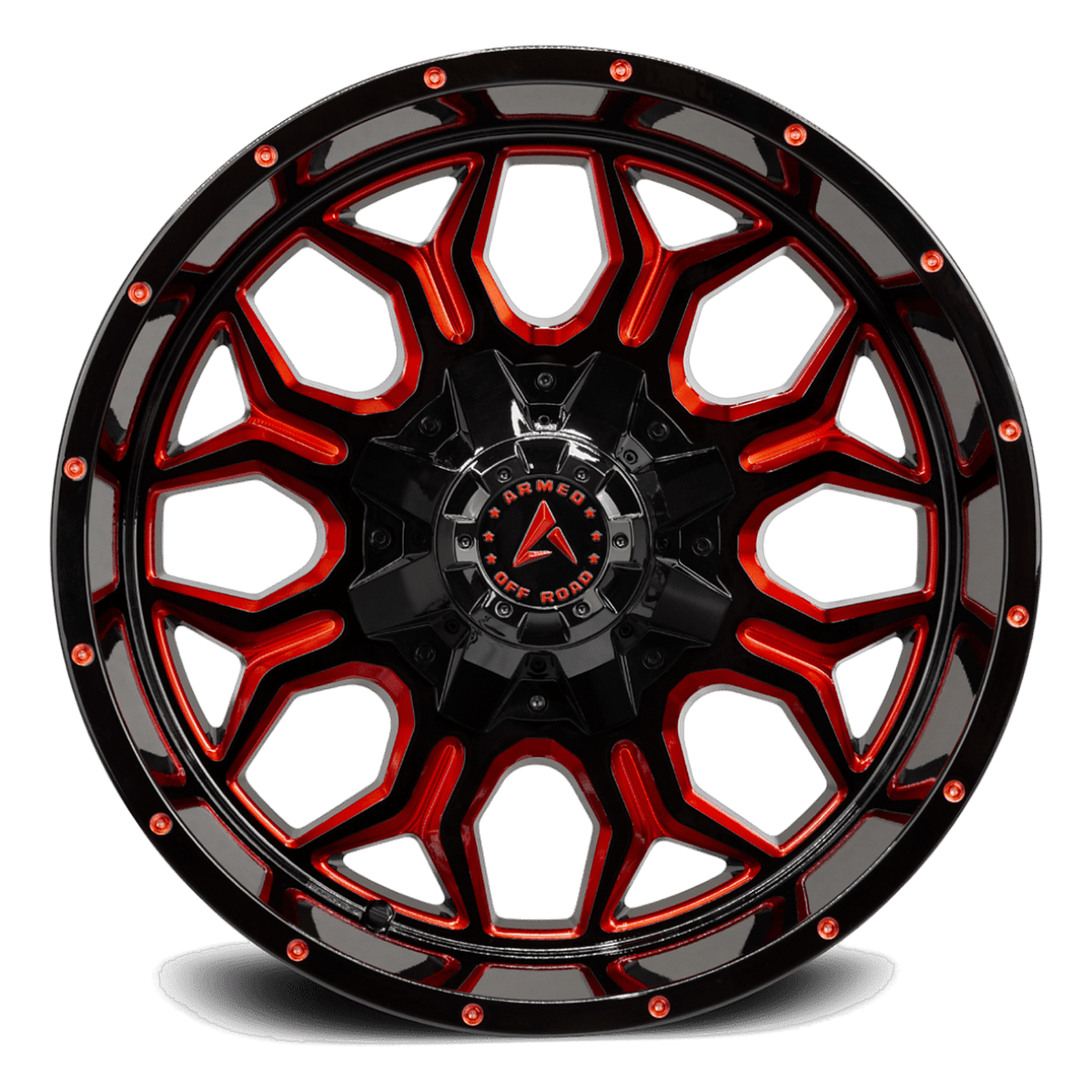 ARMED OFF-ROAD INFANTRY 87.1 18x9 Blank 12 GLOSS BLACK RED MILLED