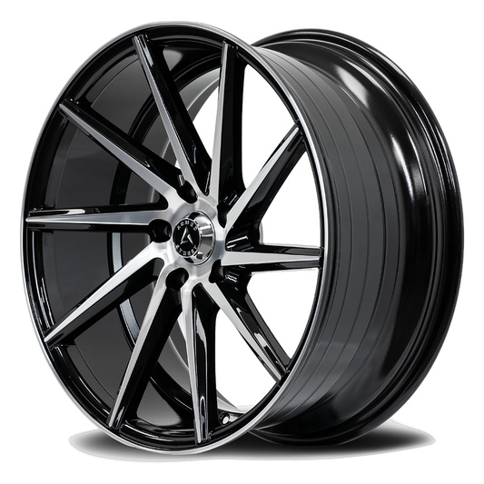 ARMED STREET .38 CAL 74.1 17x7.5 5x112|5x114.3 38 GLOSS BLACK MACHINED FACE
