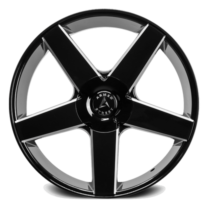 Armed Hustler Gloss Black Milled face view