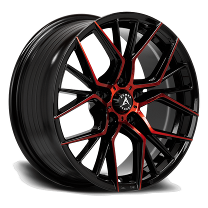 Armed Tactical Gloss Black Machine Face + Red Clear Coat angled view
