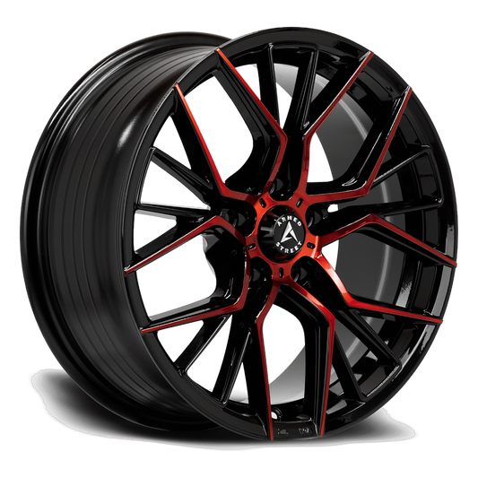 ARMED STREET TACTICAL 74.1 20x10 5x112|5x114.3 37 GLOSS BLACK MACHINE FACE + RED CLEAR COAT