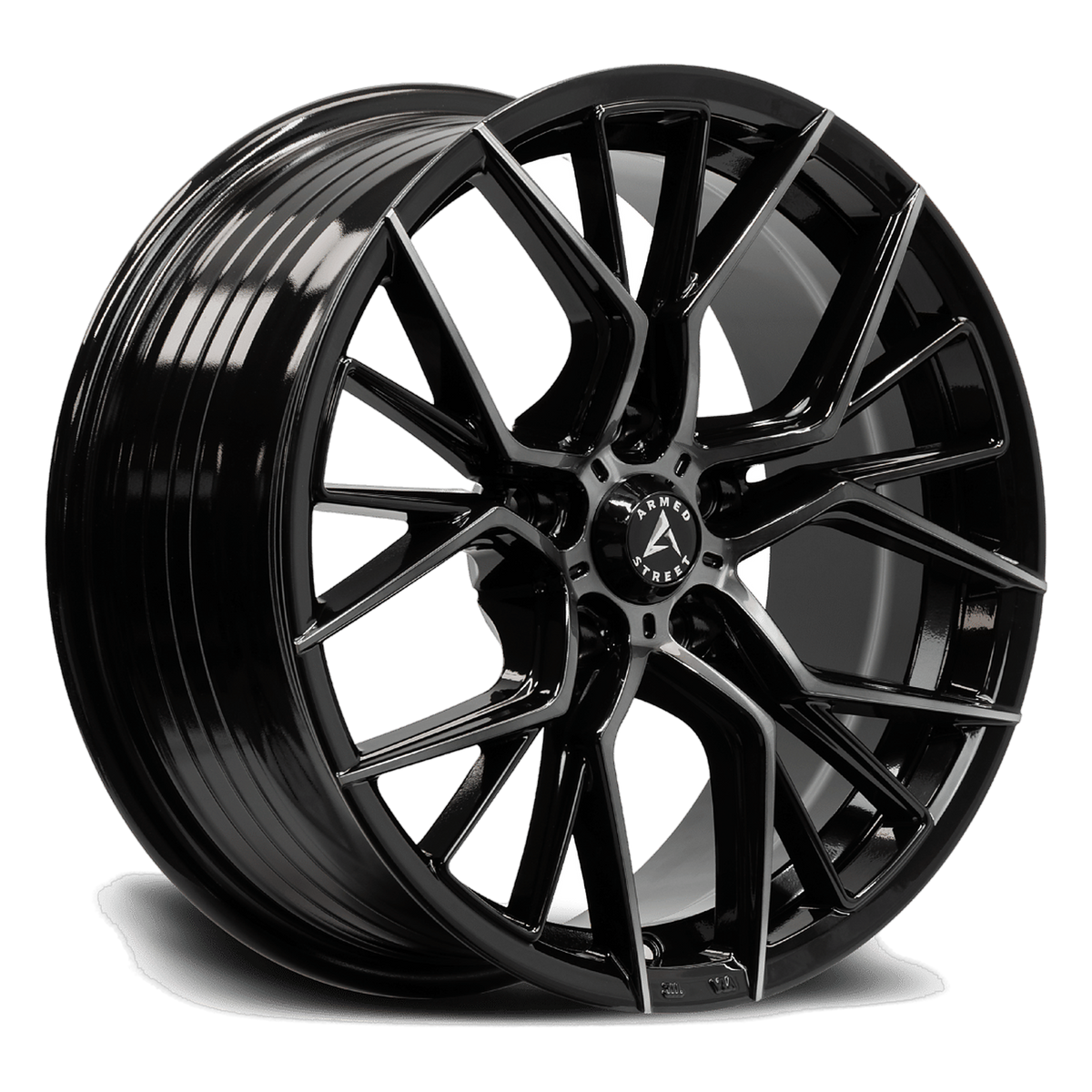 ARMED STREET TACTICAL 74.1 17x7.5 5x112|5x114.3 30 GLOSS BLACK MACHINED + BLACK CLEAR COAT