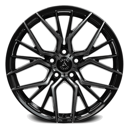 Armed Tactical Gloss Black Machined + Black Clear Coat face view