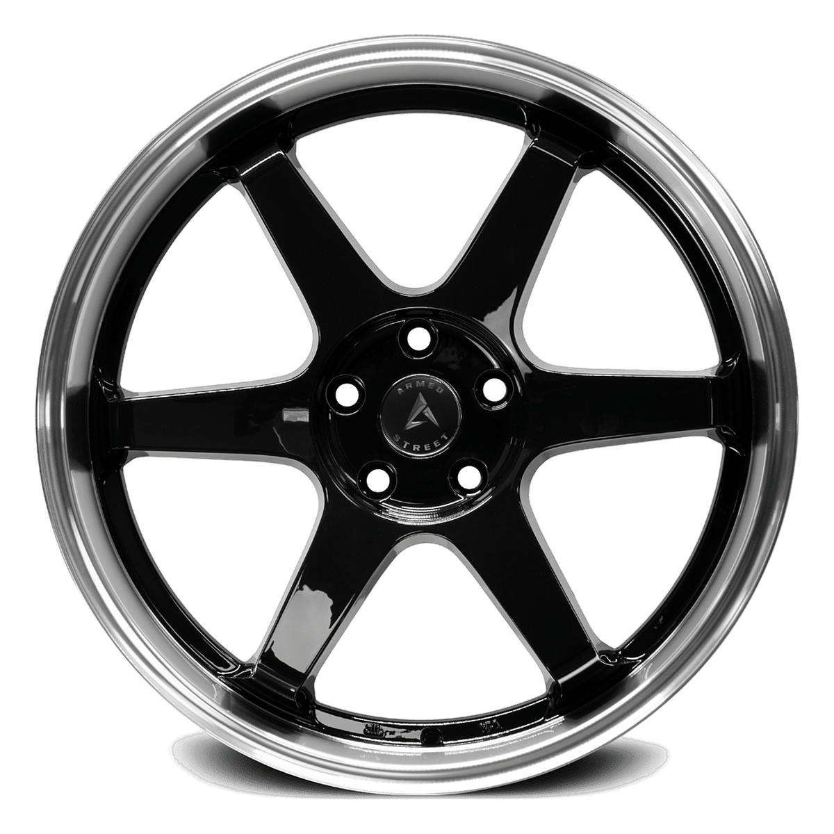 ARMED STREET VETERAN 74.1 18x9 5x112|5x114.3 35 GLOSS BLACK MACHINED LIP
