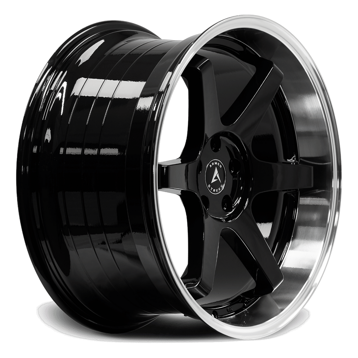 ARMED STREET VETERAN 74.1 18x9 5x112|5x114.3 35 GLOSS BLACK MACHINED LIP