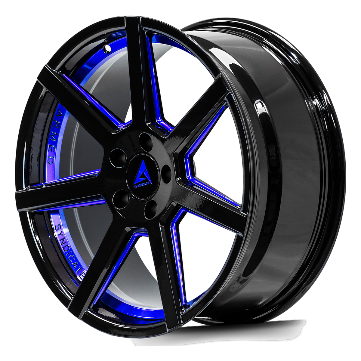 ARMED SYNDICATE ASSASSIN 74.1 18x8 5x108|5x110 35 GLOSS BLACK + BLUE