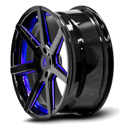 Armed Assassin Gloss Black + Blue side view