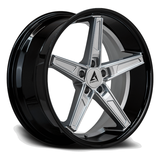 ARMED SYNDICATE DON 74.1 19x8.5 5x112|5x114.3 35 GLOSS SILVER FACE + GLOSS BLACK LIP