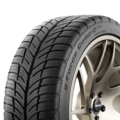 BFGoodrich G Force Comp 2 A/S Plus tire — sidewall close-up