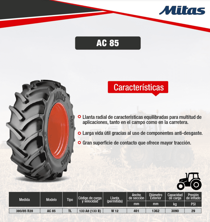 380/85R28 133 MITAS 133A8/ AC85 TL - Tire