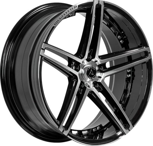 ARMED STREET STEALTH 74.1 17x7.5 5x112|5x114.3 30 GLOSS BLACK MACHINED FACE