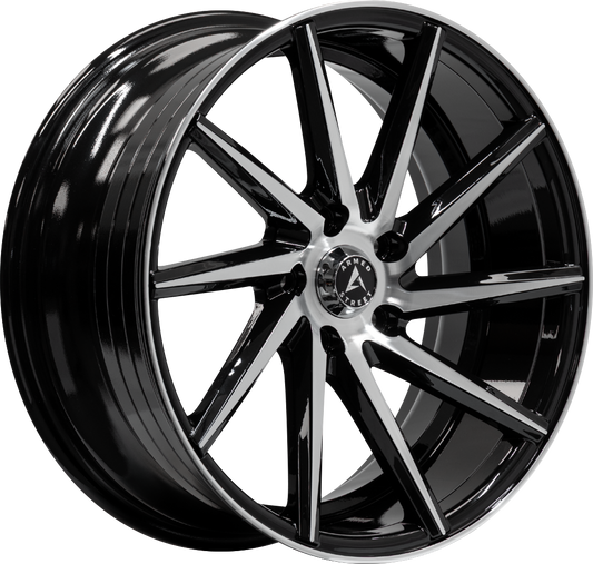 ARMED STREET .38 CAL 74.1 17x7.5 5x112|5x114.3 38 GLOSS BLACK MACHINED FACE