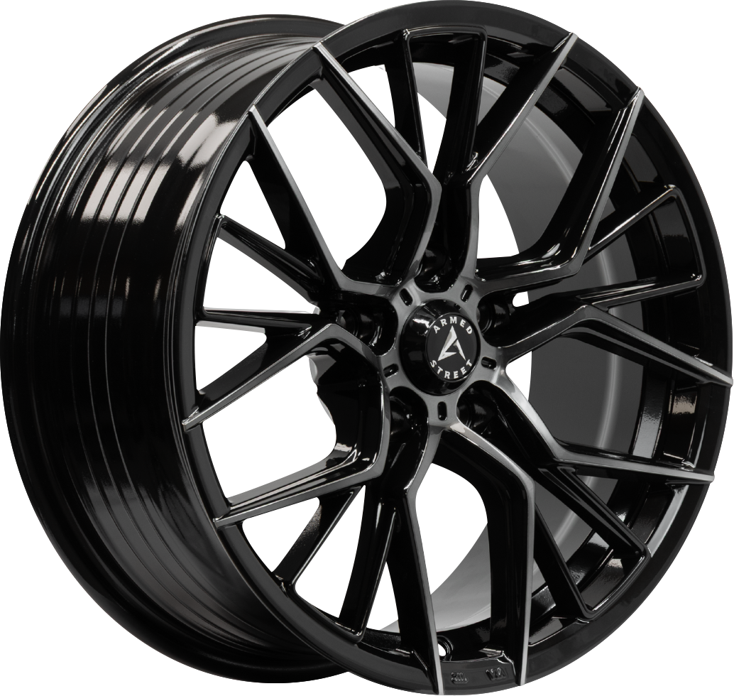 ARMED STREET TACTICAL 74.1 18x8 5x112|5x114.3 30 GLOSS BLACK MACHINED + BLACK CLEAR COAT