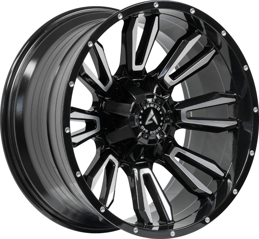ARMED OFF-ROAD DAGGER 125.1 20x10 8x170 -24 GLOSS BLACK MACHINED FACE