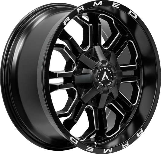 ARMED OFF-ROAD CANNON 87.1 20x9 Blank 18 MATTE BLACK MILLED + ARMED