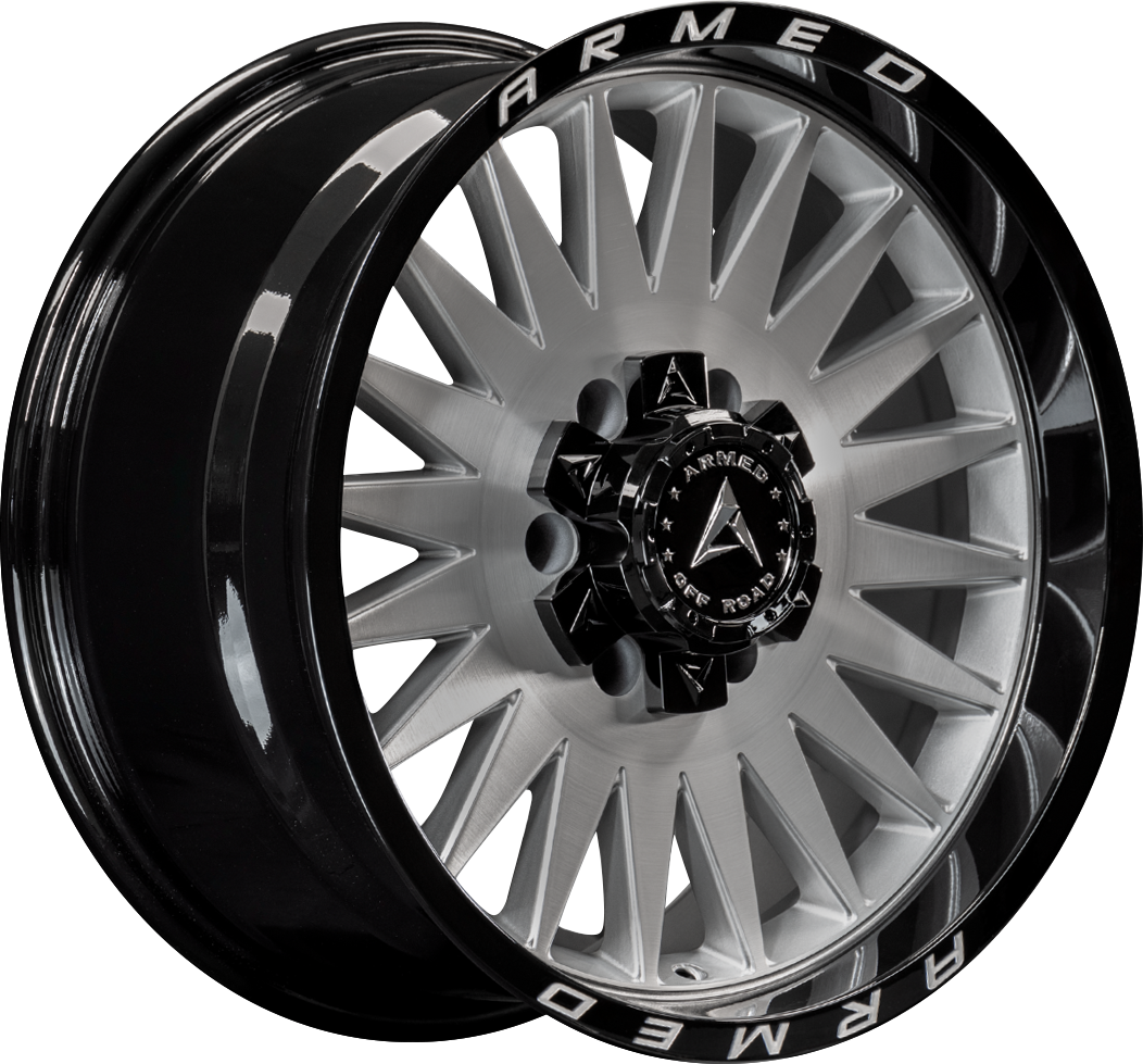 ARMED OFF-ROAD HOSTILE 110.1 20x9 5x139.7|5x150 12 GLOSS SILVER BRUSHED FACE/BLACK LIP + ARMED