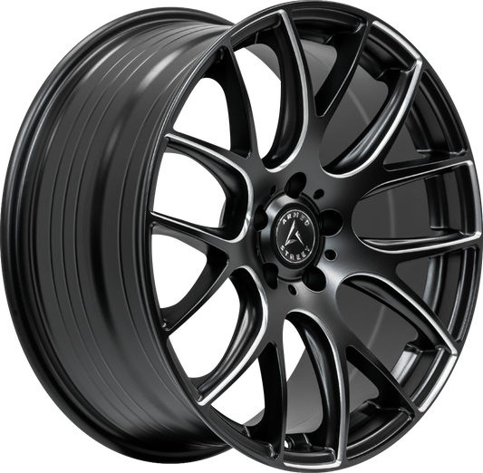 ARMED STREET AMMO 74.1 20x10 5x112|5x114.3 37 SATIN BLACK MILLED SPOKES