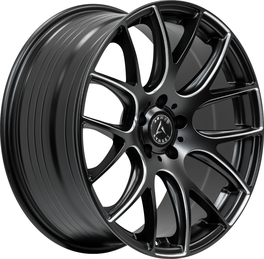 ARMED STREET AMMO 74.1 20x8.5 5x112|5x114.3 30 SATIN BLACK MILLED SPOKES
