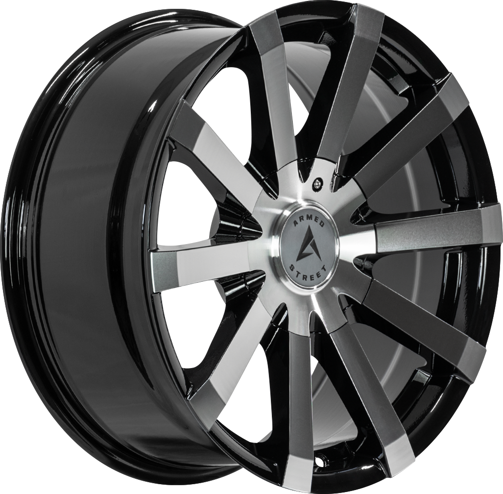 ARMED STREET OUTLAW 74.1 17x8 5x112|5x114.3|5x120 35 GLOSS BLACK MACHINED FACE