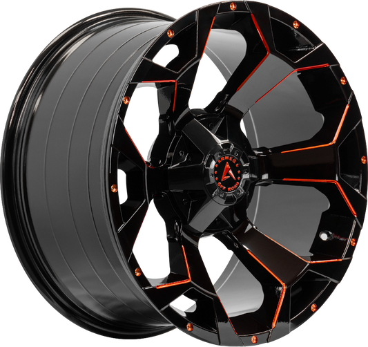 ARMED OFF-ROAD BOMBER 110.1 20x10 5x139.7|5x150 0 GLOSS BLACK RED MILLED