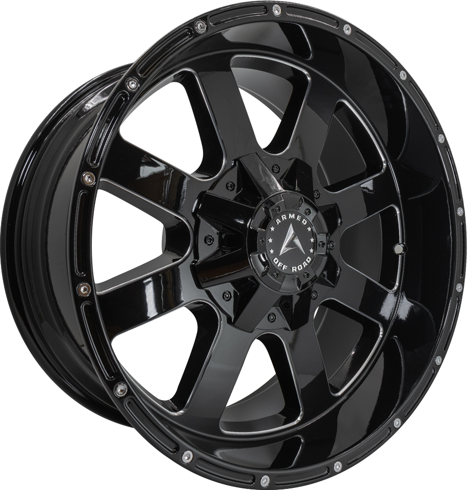 ARMED OFF-ROAD BRIGADE 125.1 18x10 8x165.1|8x180 0 GLOSS BLACK MILLED
