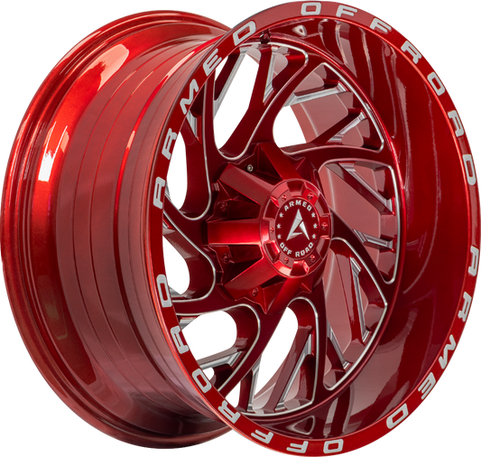 ARMED OFF-ROAD CARNAGE 110.1 20x12 5x139.7|5x150 -44 CANDY RED + MILLING & ARMED WRITING