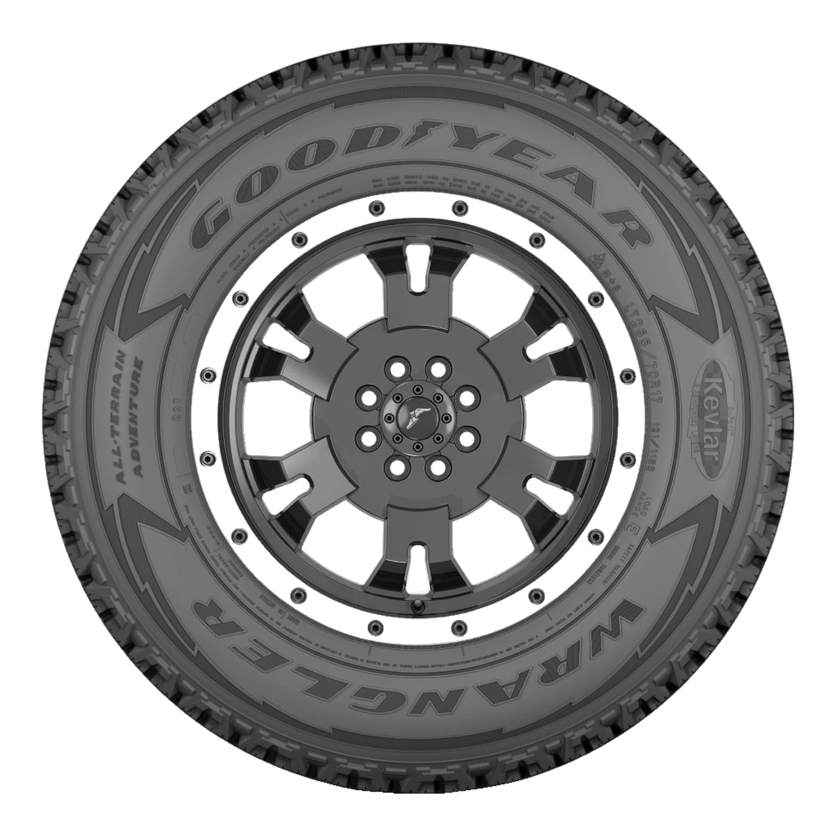 LT245/70R17 119R LRE GOODYEAR WRANGLER A/T ADVENTURE WITH KEVLAR BLACK - All-Season Tire